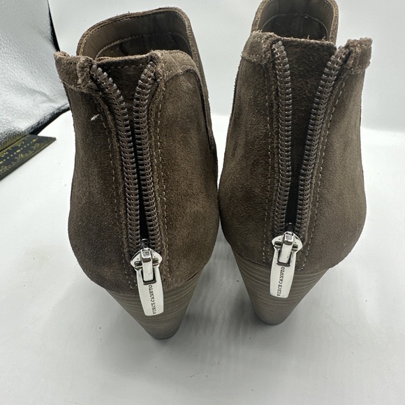 Vince Camuto Women's 9 1/2 Suede Ebelin Open Toe Boots Taupe Bootie - Picture 14 of 16